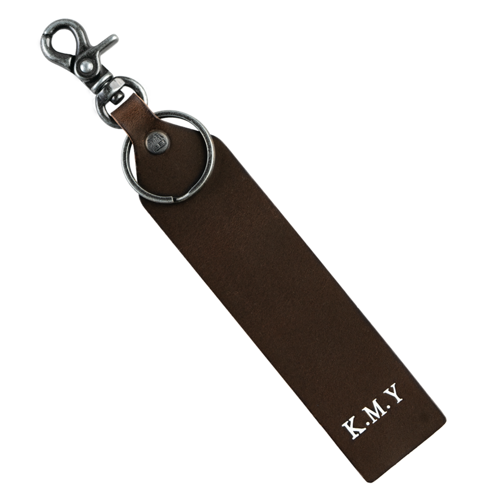 Foil Stamped Leather Name Tag, brown leather - Handmade